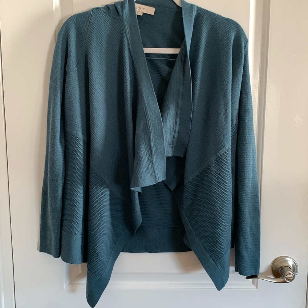 Loft Aqua Marine Cascade Open Sweater